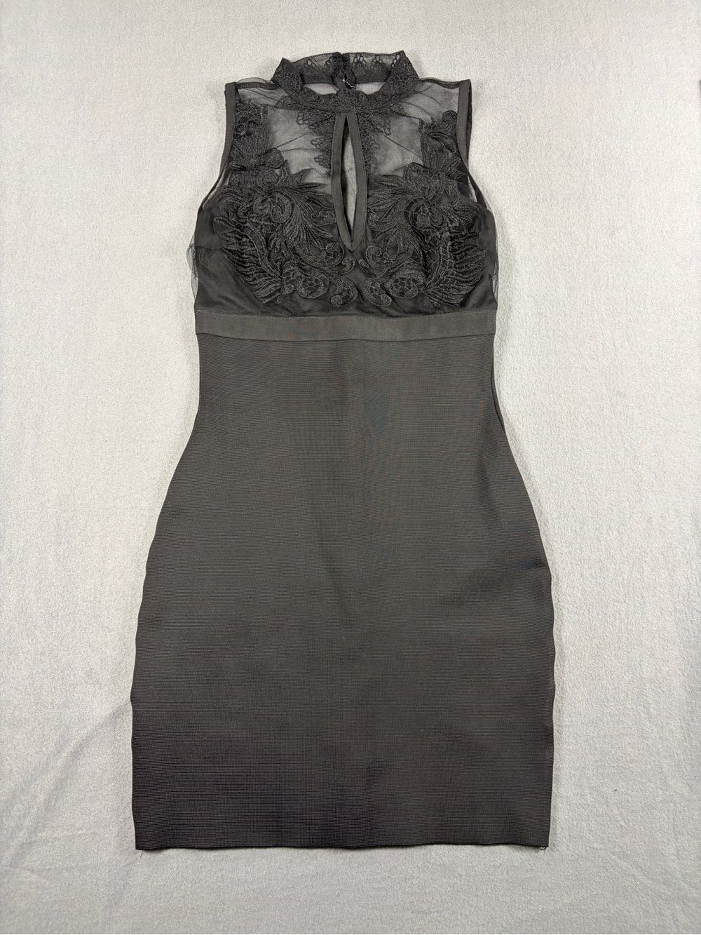 WOW couture Black Lace-Detail Mini Dress